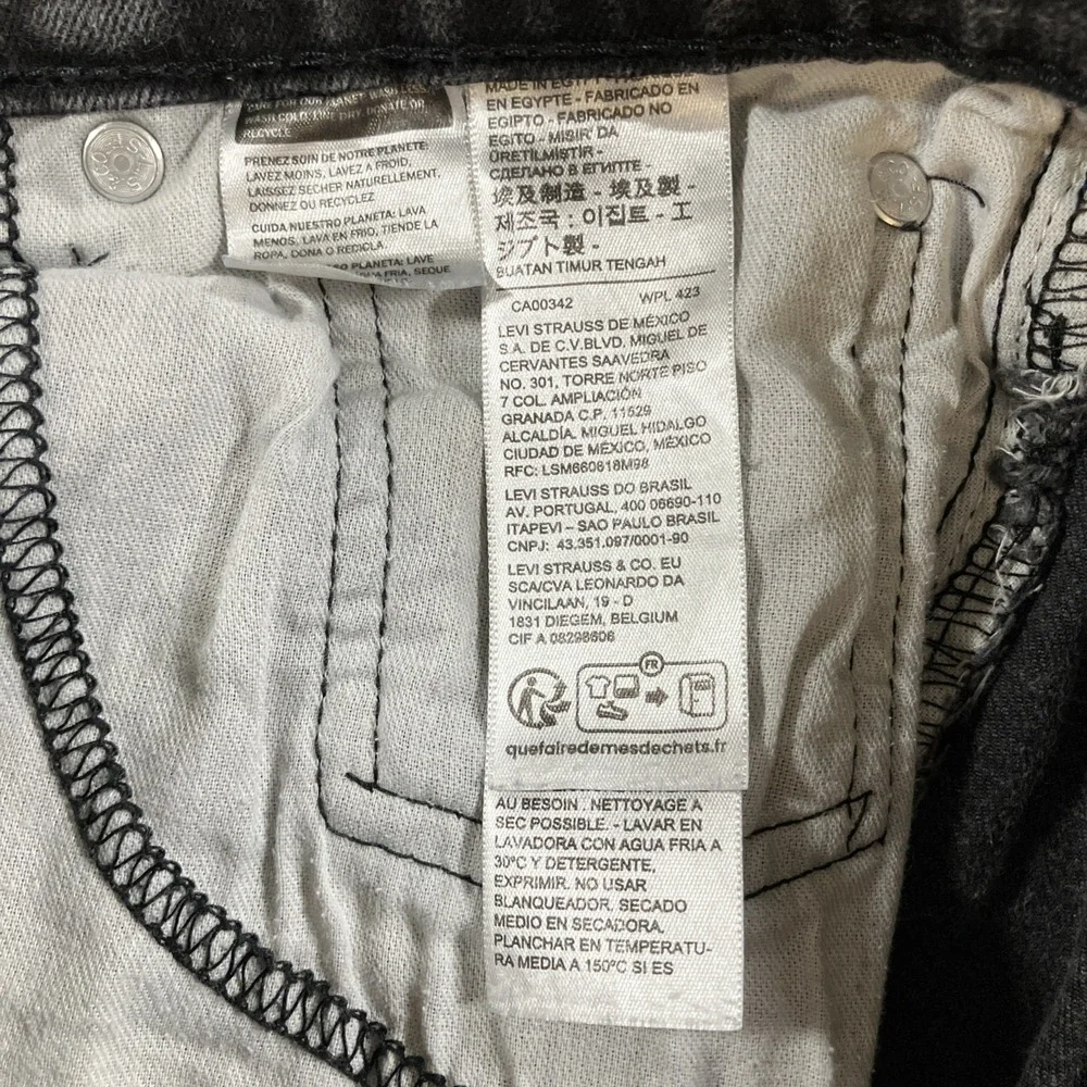 Levi's 514 Jeans Mens 32x32 Black Straight Fit Stretch Denim 30x29.5 Actual